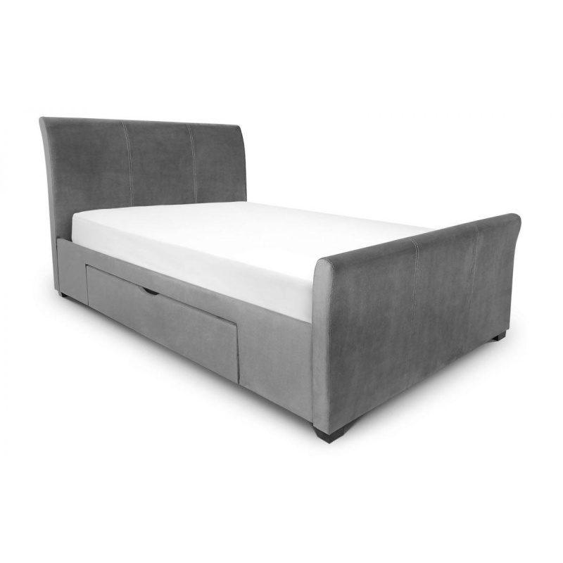 Julian Bowen Capri Bed With Drawers Dark Grey Velvet CAP103