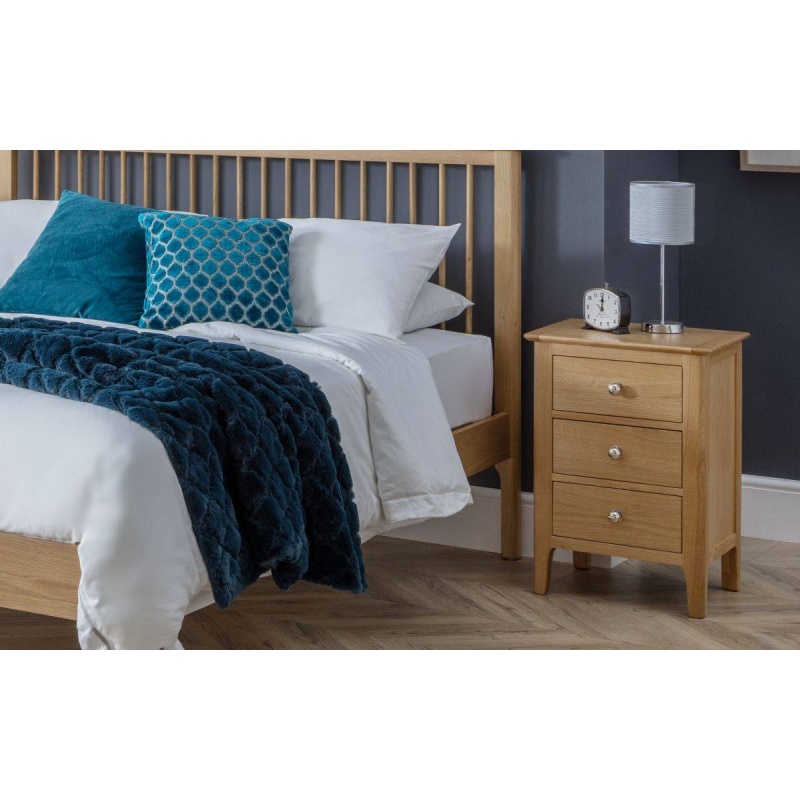 Julian Bowen Silver Cotswold 3 Drawer Bedside