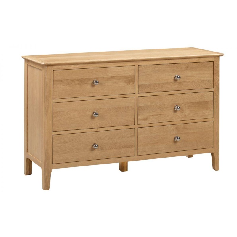 Julian Bowen Silver Cotswold 6 Drawer Wide Chest