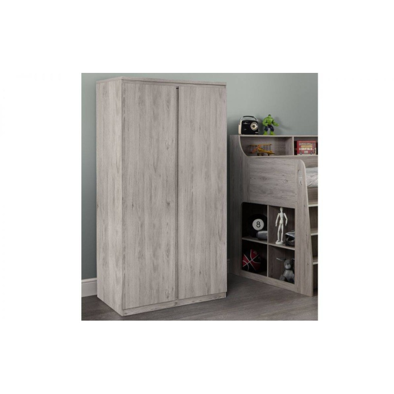 Julian Bowen Jupiter 2 Door Wardrobe - Grey Oak JUP306