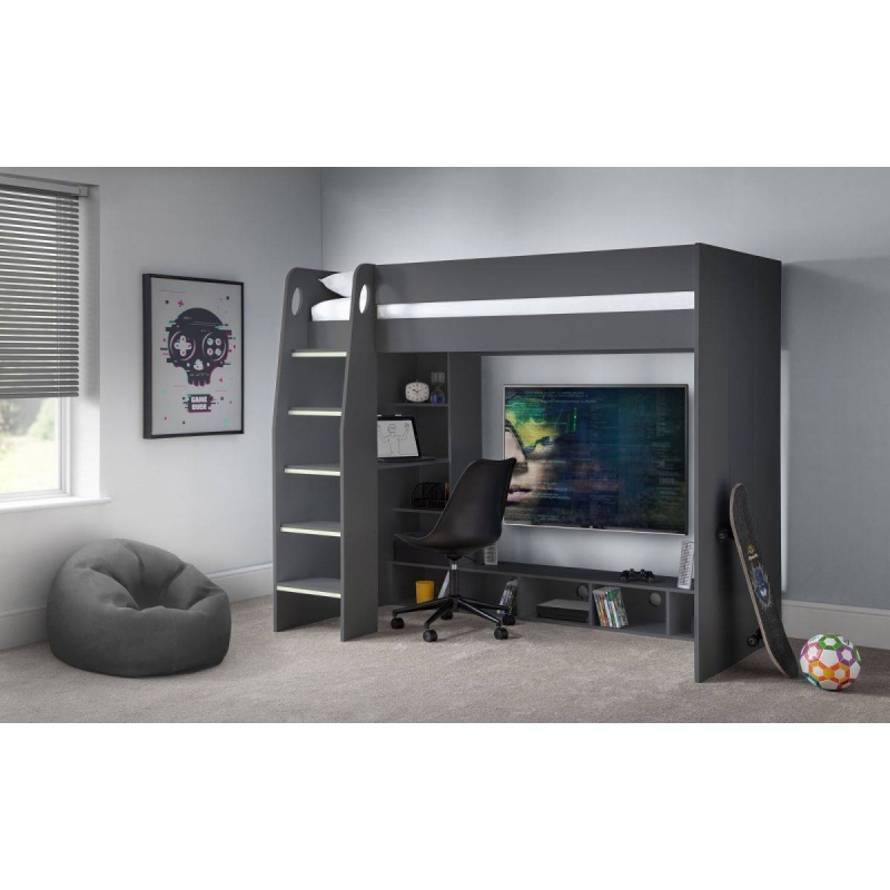 Julian Bowen Anthracite Nebula Gaming Bed With Desk