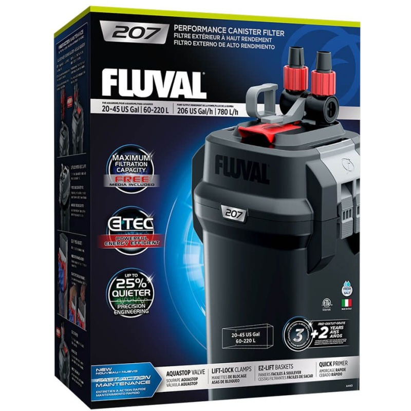 Fluval 207 External Filter 780L/H For Aquariums