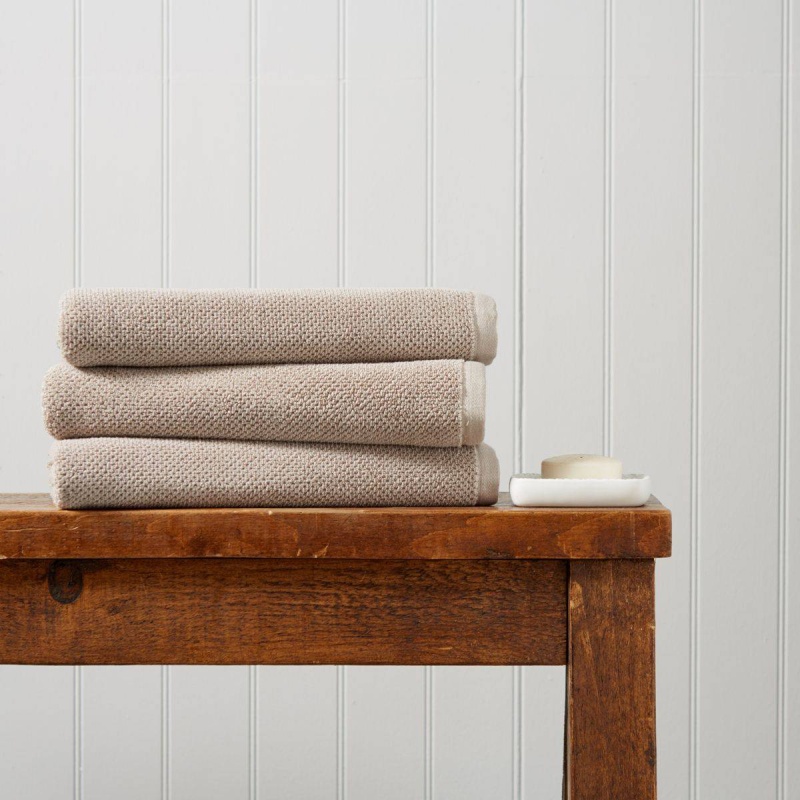 Christy Green Brixton Textured Towel - Pebble - Bath Sheet