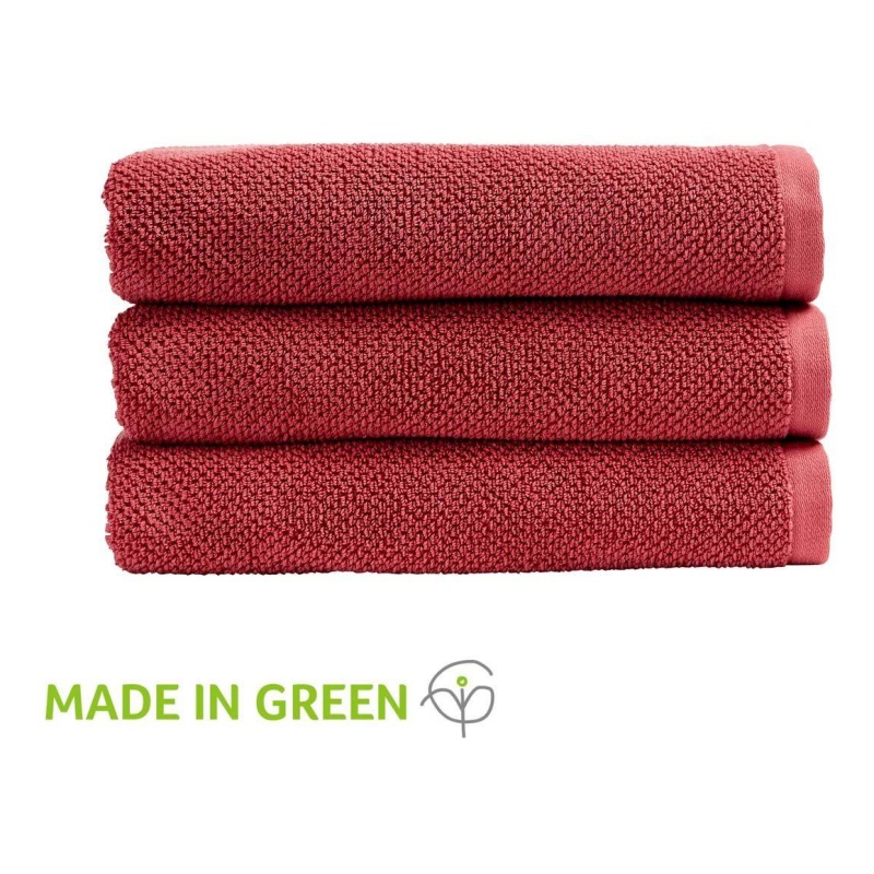 Christy Green Brixton Textured Towel - Pomegranate - Sheet