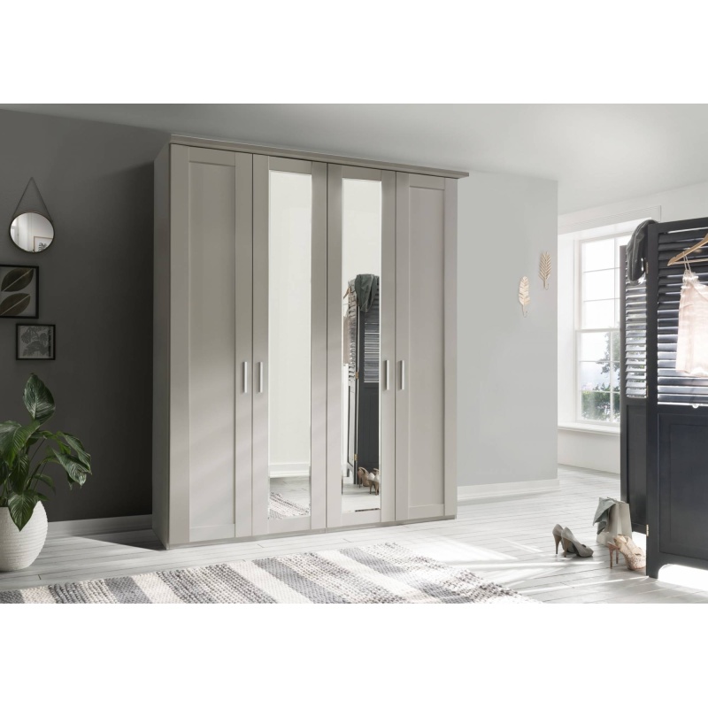 Wiemann Cambridge 4 Door 2 Mirrored Door Wardrobe - Finish