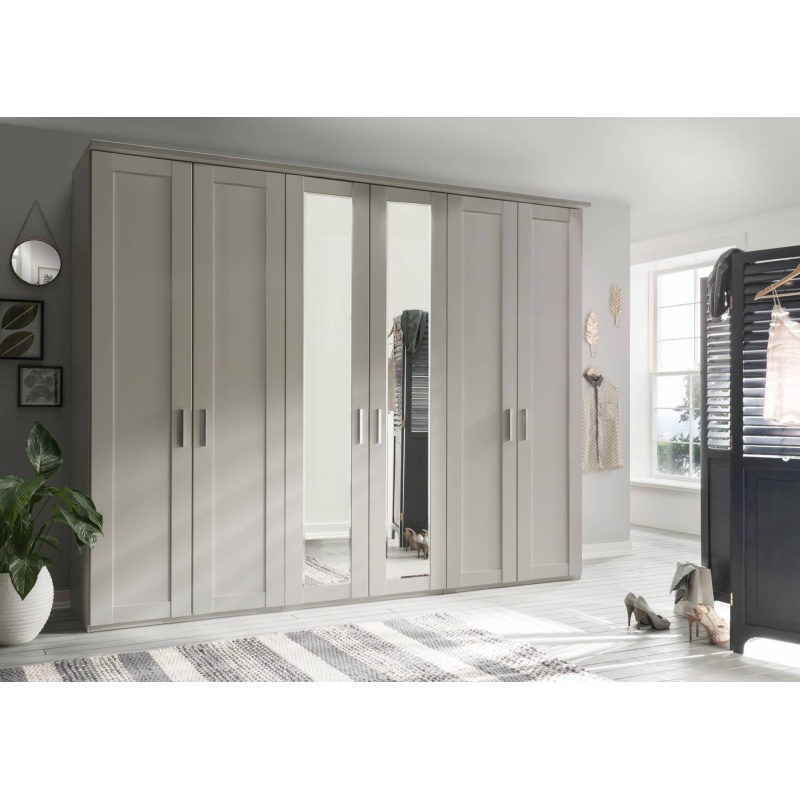 Wiemann Cambridge 6 Door 2 Mirrored Door Wardrobe - Finish