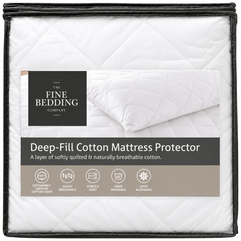 The Fine Bedding Company The Fine Bedding Company Deep Fill Cotton Mattress Protector