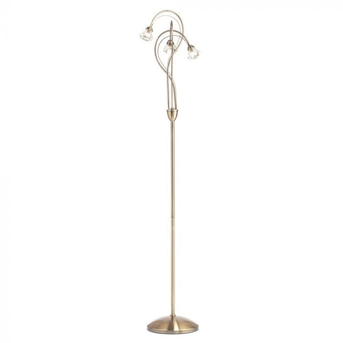 Bhs Light/Dark Marianne Floor Lamp - Antique Brass/Clear