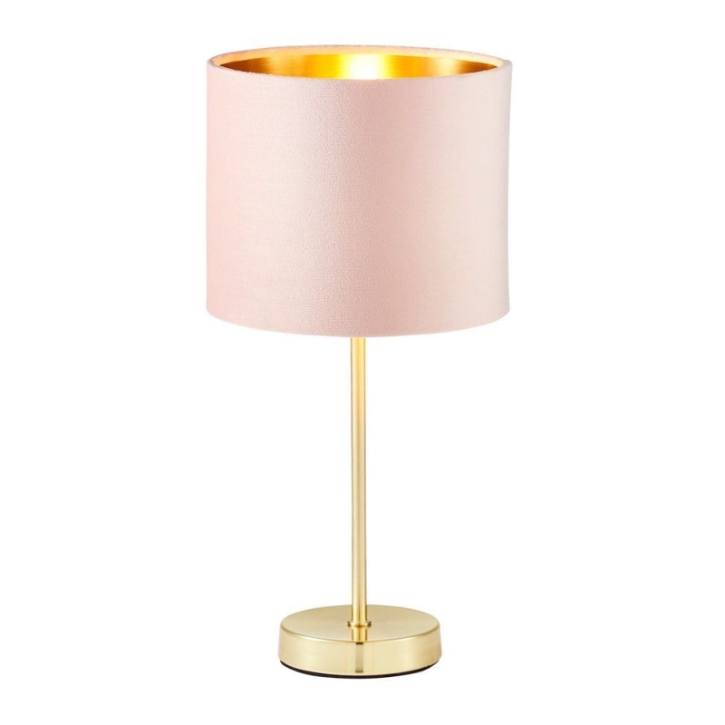 Bhs Pink Velvet Table Lamp - /Brass