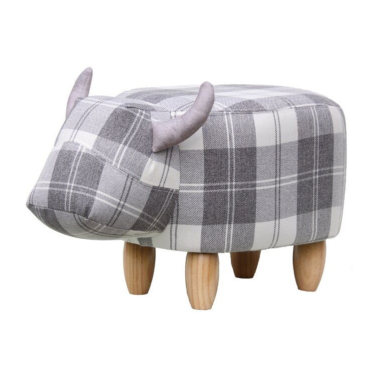 Maisie The Tartan Cow Footstool