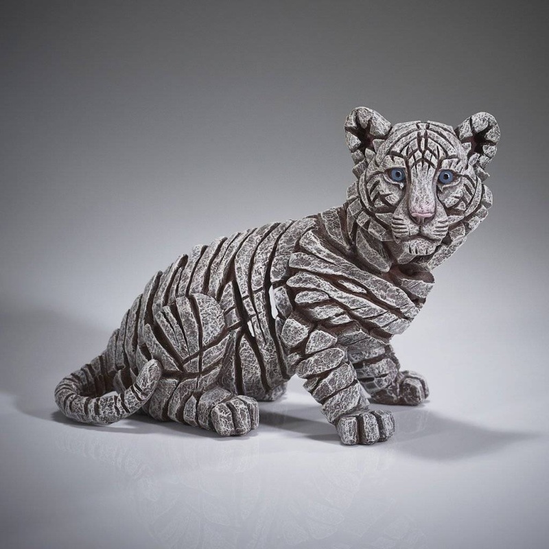 Edge Sculptures Light/Blue Edge Siberian Tiger Cub Sculpture
