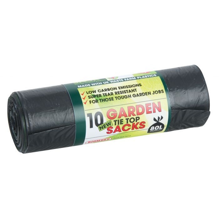 Bosmere Tie Top Garden Sacks - 80L x10