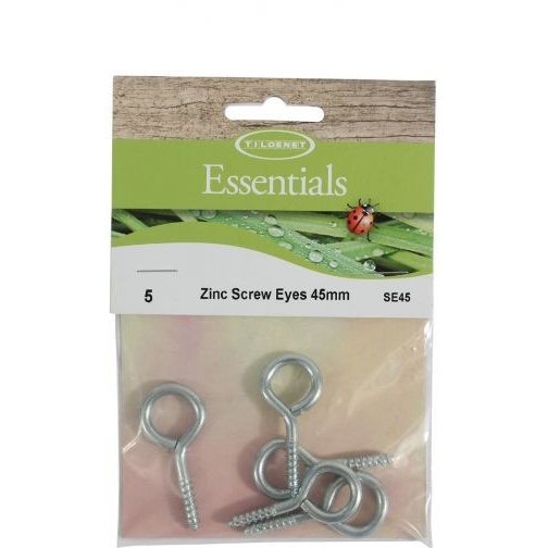 Tildenet Zinc Screw Eyes - 45mm x5