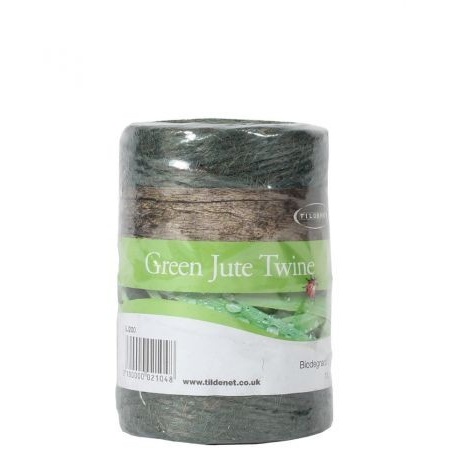 Tildenet Biodegradable Jute Twine - Green, 110m