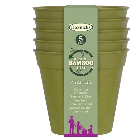 Haxnicks 5" Bamboo Pot - Sage Green x5