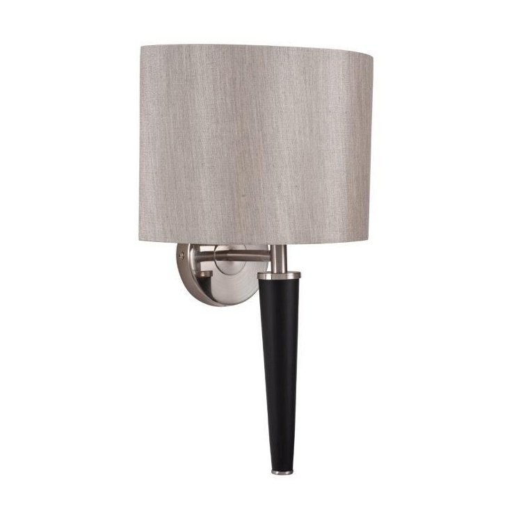 Pacific Lifestyle Lowry Brushed Silver And Matt Black Metal Wall Lamp