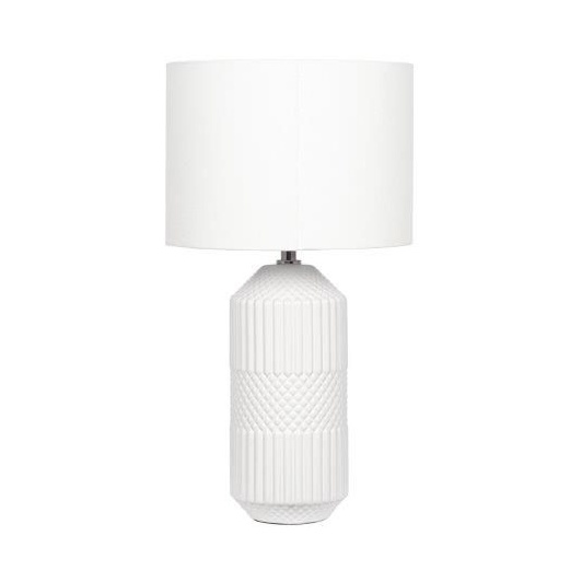 Pacific Lifestyle Meribel White Geo Textured Tall Ceramic Table Lamp