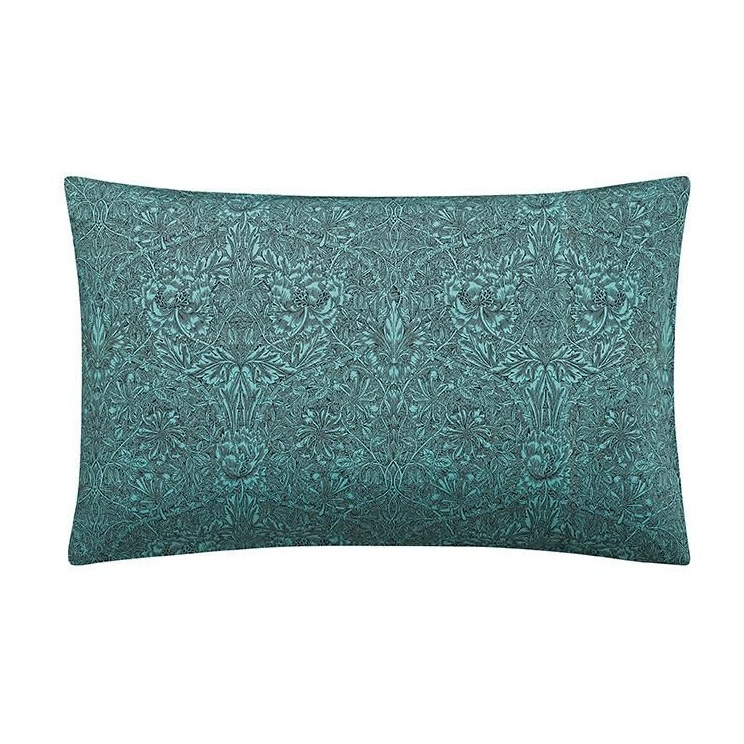 Morris & Co Honeysuckle & Tulip Standard Pillowcases Mulberry & Teal