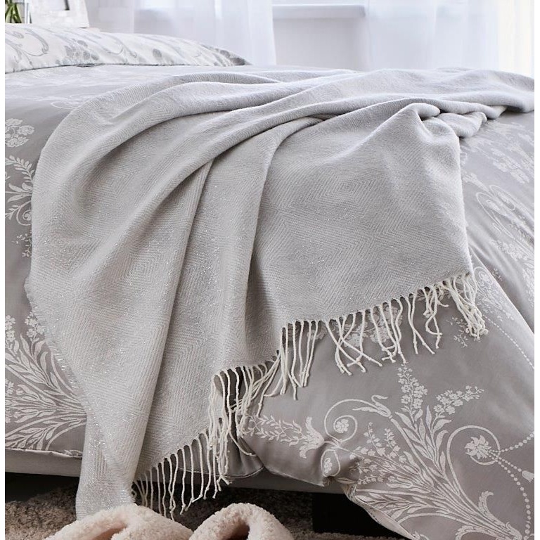 Silver chenille throw best sale