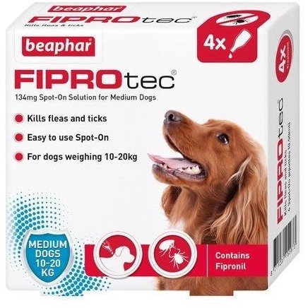 Beaphar FIPROtec Spot On Medium Dog 4 Pipettes