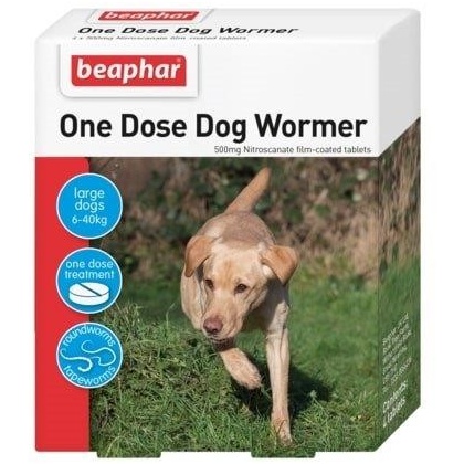 Beaphar One Dose Dog Wormer for Large Dogs - 4 Tablets