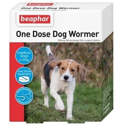 Beaphar One Dose Dog Wormer for Medium Dogs - 2 Tablets