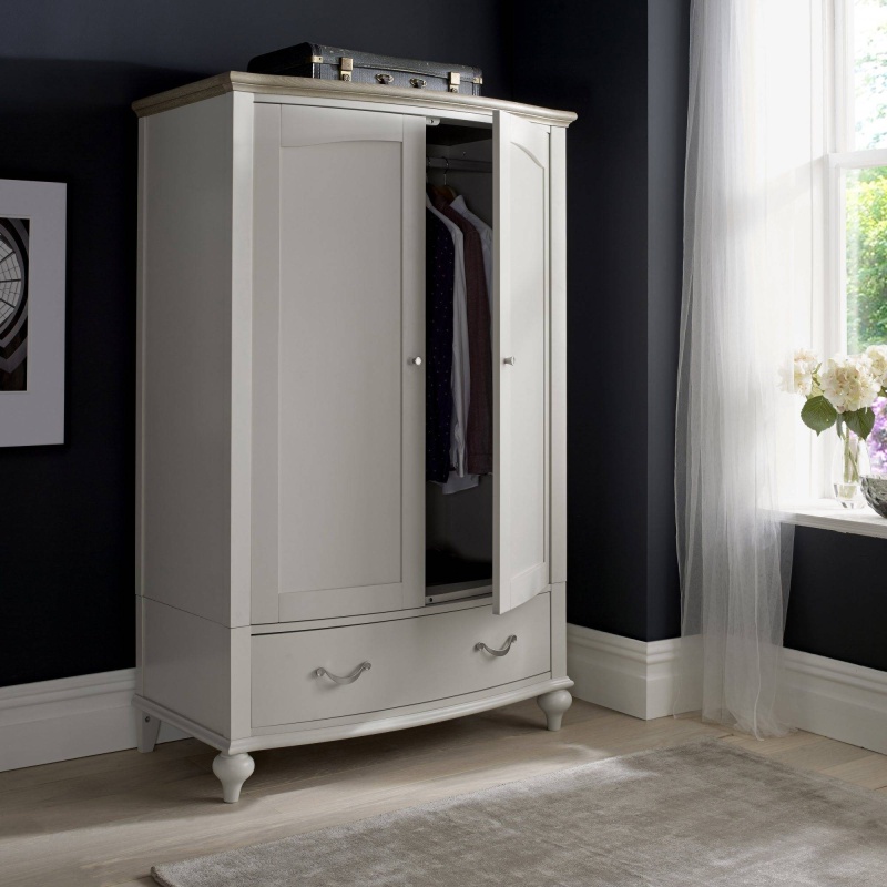 Montreal Grey Washed Oak & Soft Grey Double Wardrobe