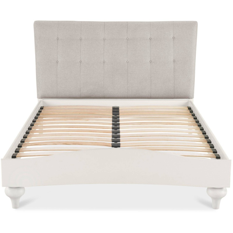 Montreal Soft Grey Bed Frame Pebble Grey Upholstered