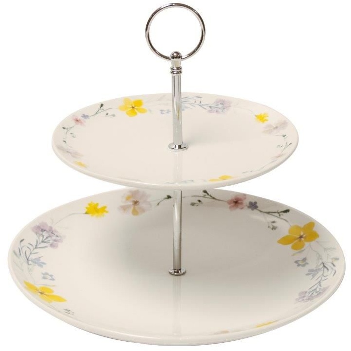 The English Tableware Company Pressed Flowers 2 Tier Cake Stand