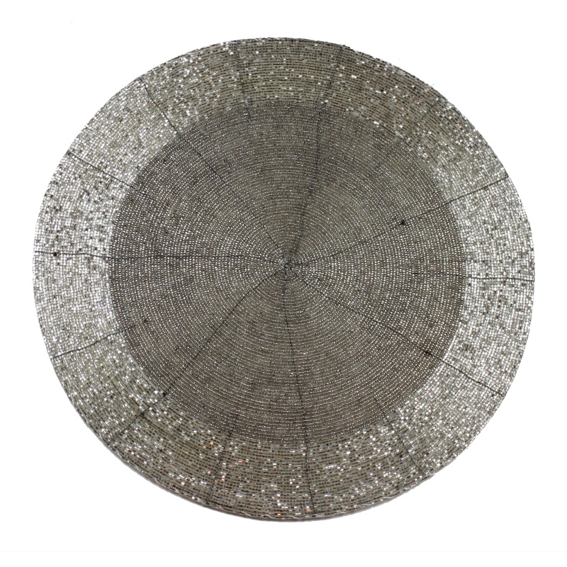 Peggy Wilkins Bliss Beaded Placemat - Silver