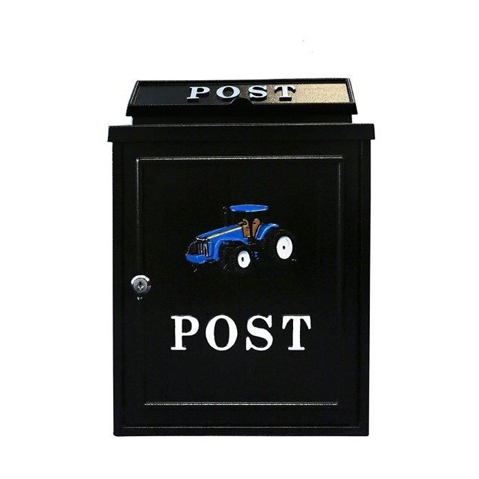 Harewood Blue Tractor Post Box