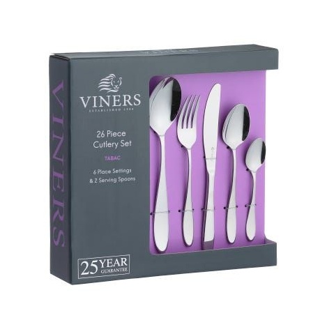 Viners Tabac 18/0 26 Piece Cutlery Set