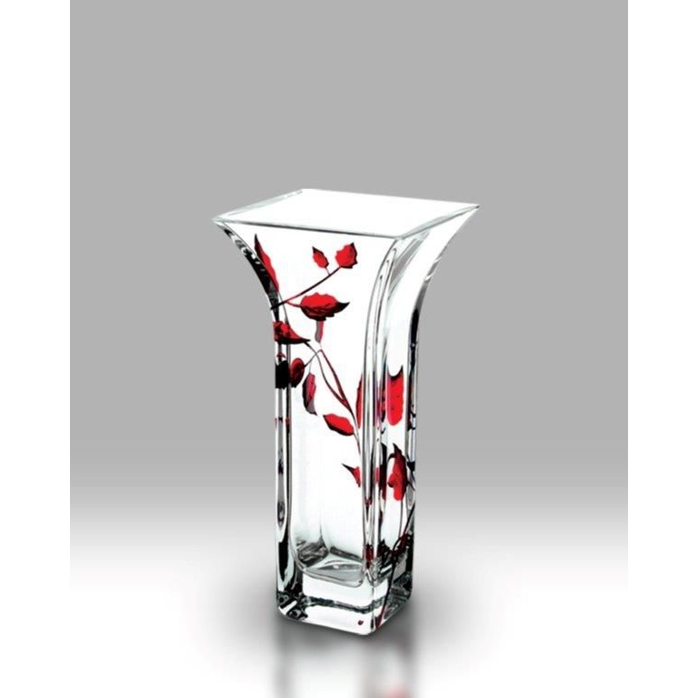 Nobile Ruby Leaf Flared Vase 22.5cm