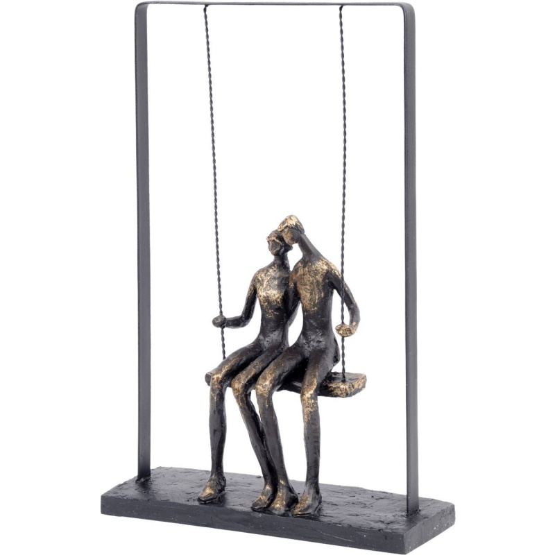 Libra Couple Sitting On A Swing Bronze Figurative Sculpture