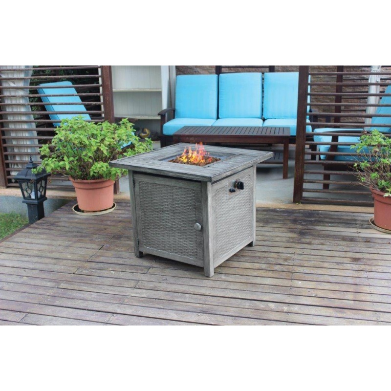 Woodlodge Wembury Grey Gas Fire Pit Table