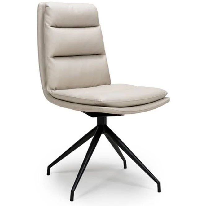 Nevada Swivel Dining Chair Black Frame Taupe Seat
