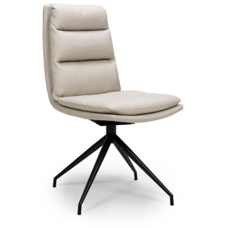 Nevada Swivel Dining Chair Black Frame Taupe Seat