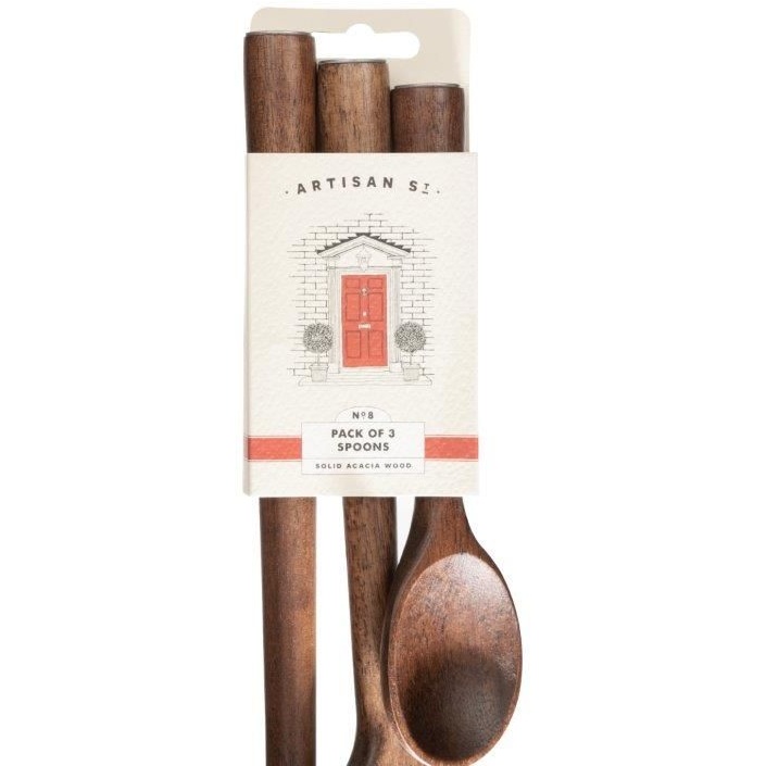 Captivate Dark/Grain Artisan Street Wooden Spoons 3 Pack