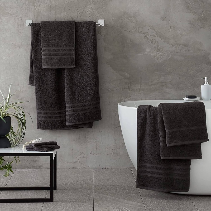 Catherine Lansfield Light Zero Twist Towel - Charcoal - Bath Towel