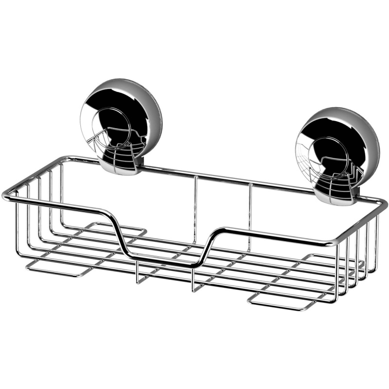 Showerdrape Suctionloc Rectangular Basket Chrome