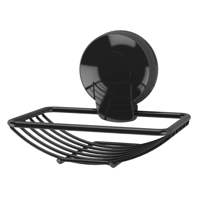 Showerdrape Black Suctionloc Soap Basket