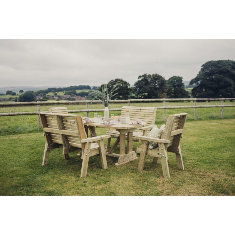 Churnet Valley Churnet Valley Ergo 6 Seat Table Set - 2 x Chairs & 2 x Benches