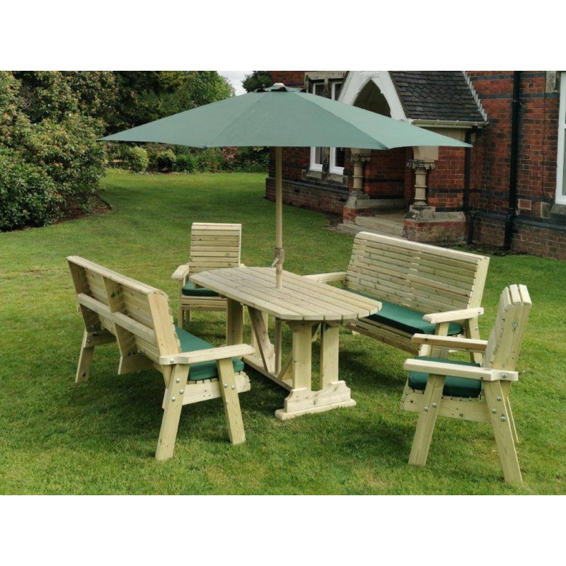 Churnet Valley Ergo 8 Seat Table Set - 2 x Chairs & 2 x 3-Seater Benches