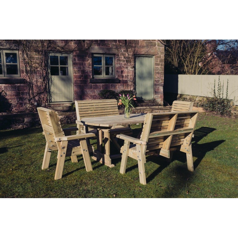 Churnet Valley Churnet Valley Ergo 8 Seat Table Set - 2 x Chairs & 2 x 3-Seater Benches