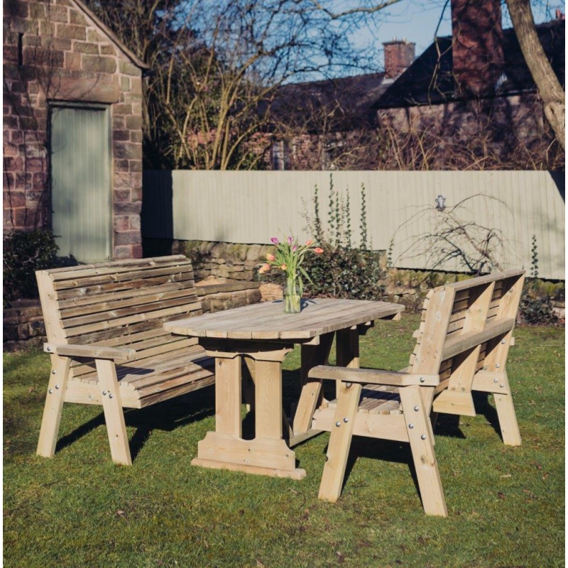 Churnet Valley Churnet Valley Ergo 6 Seat Table Set - 3 x Benches
