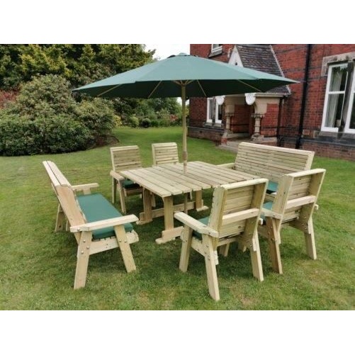 Churnet Valley Ergo 8 Seater Square Set - 4 x Chairs & 2 x Benches