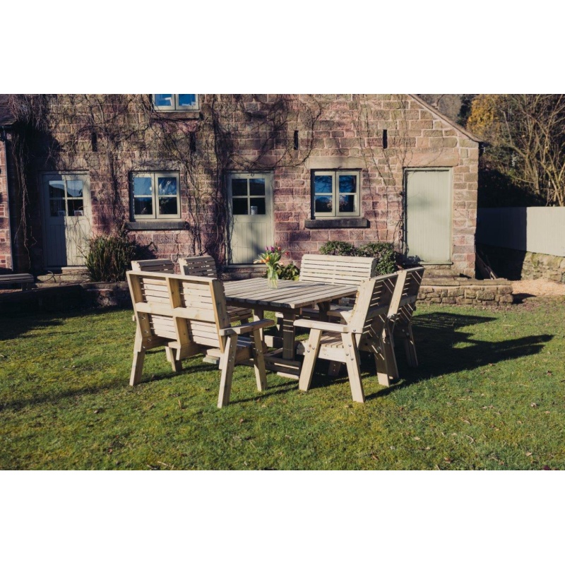 Churnet Valley Churnet Valley Ergo 8 Seater Square Set - 4 x Benches
