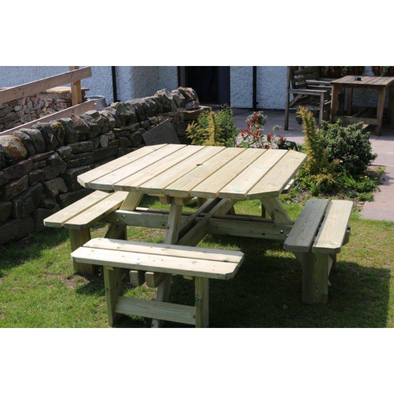 Churnet Valley Westwood Square 8 Seat Picnic Table