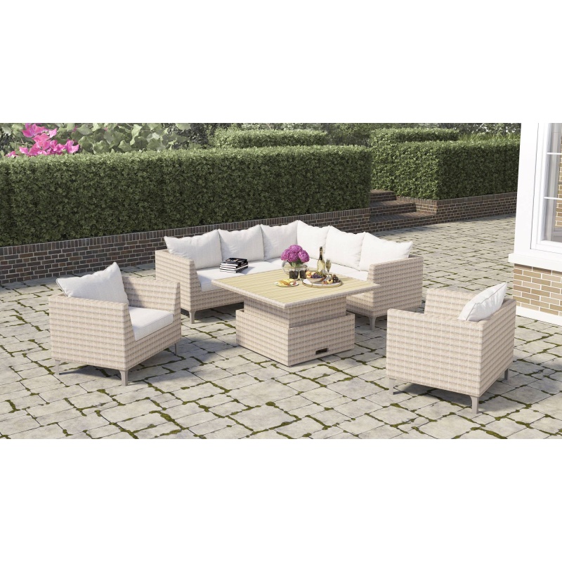 Lifestyle Garden Bermuda Light Casual Corner Dining Chair Set