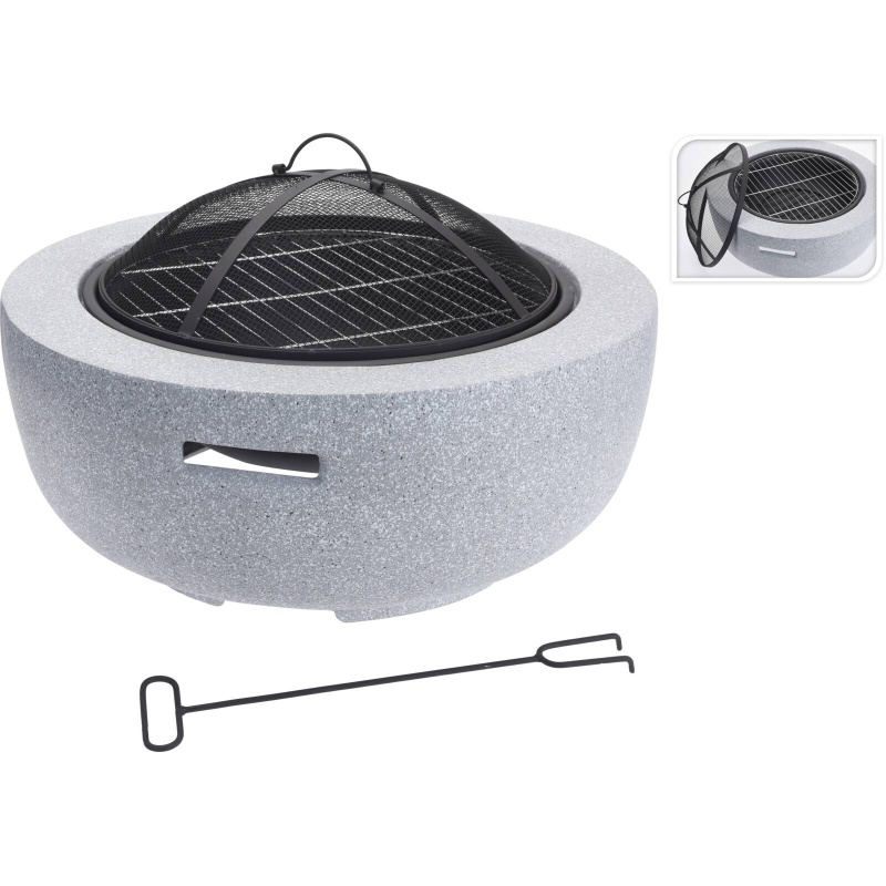 Koopman Rome Fire Bowl MgO With BBQ Rack